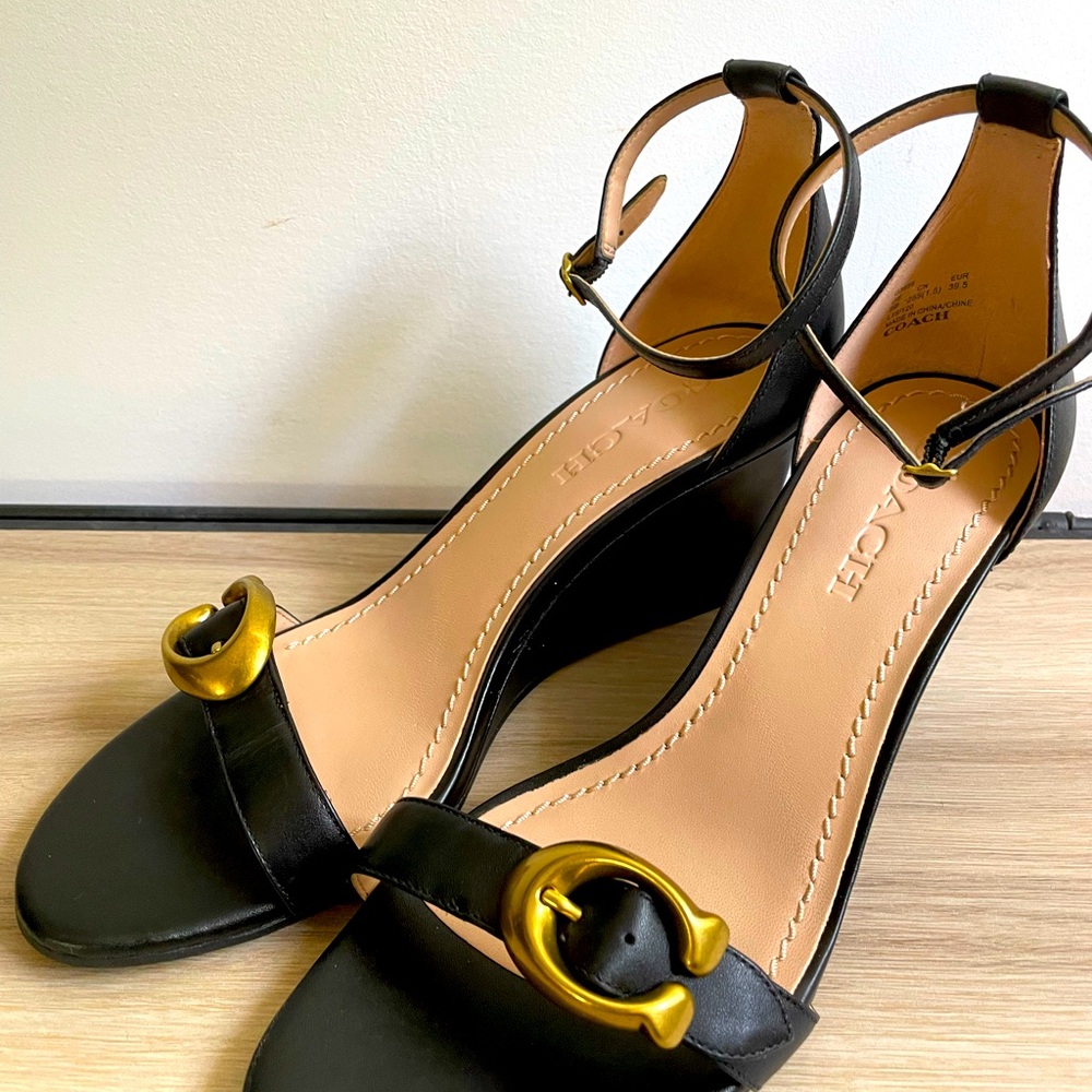 Coach Odetta Wedge with Signature Buckle Size 9
